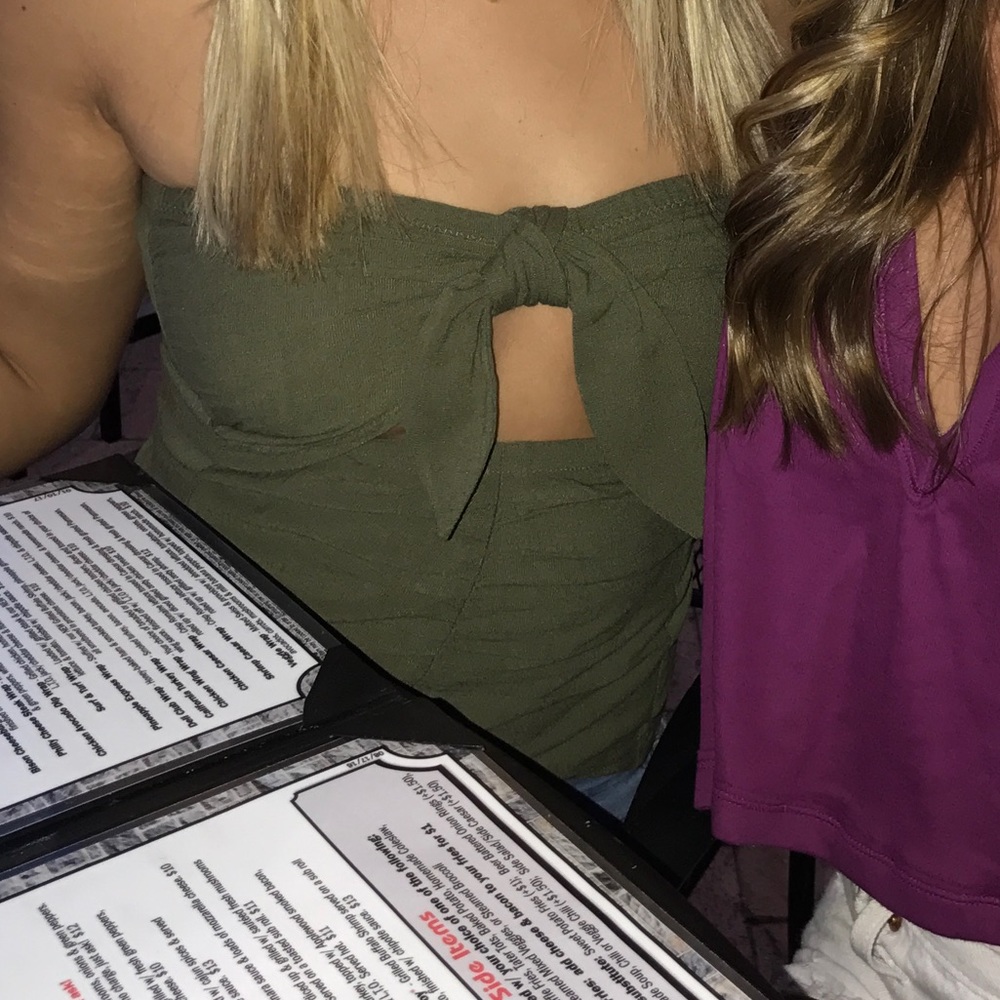 Free people XS dark green bandeau top